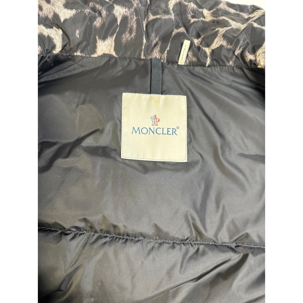 Moncler Torcelle Down Coat Black w/ Animal‎ Print - Picture 6 of 9